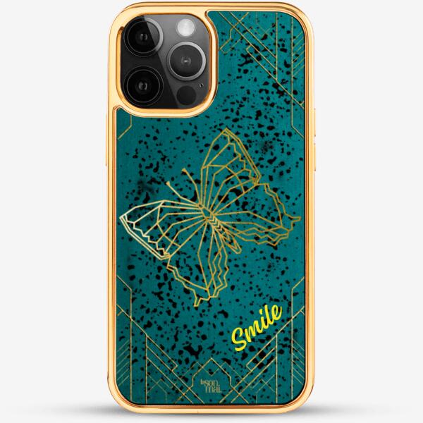 24k Gold Custom iPhone Case - Summer Forest Butterfly