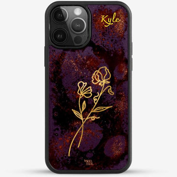 24k Gold Custom iPhone Case - November Flower