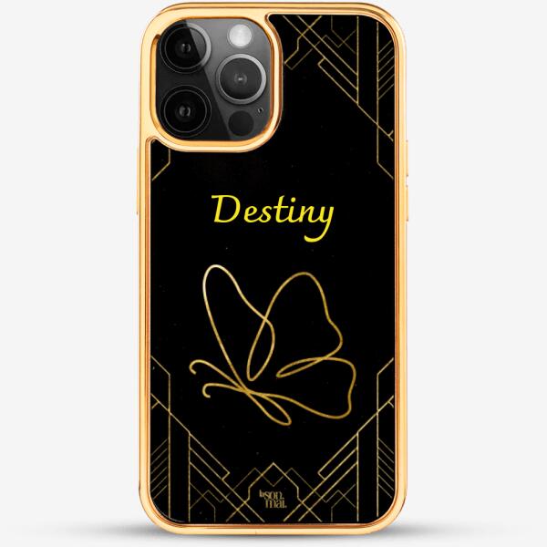 24k Gold Custom iPhone Case - Silent Night Butterfly