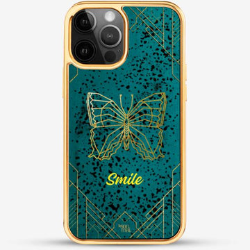 24k Gold Custom iPhone Case - Summer Forest Butterfly