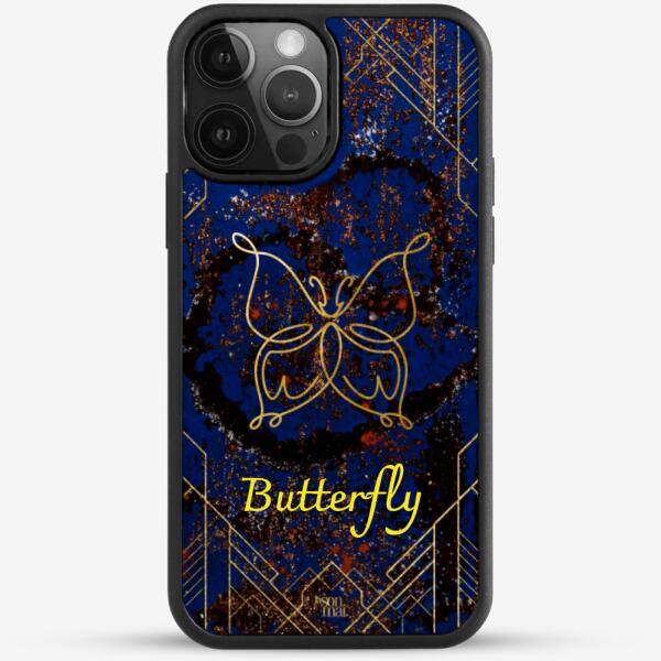 24k Gold Custom iPhone Case - Galaxy Butterfly