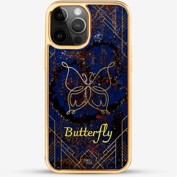 24k Gold Custom iPhone Case - Galaxy Butterfly