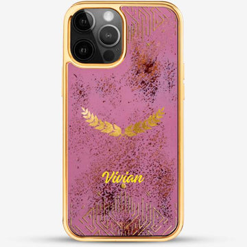 24k Gold Custom iPhone Case - Sweet Kiss with Crown