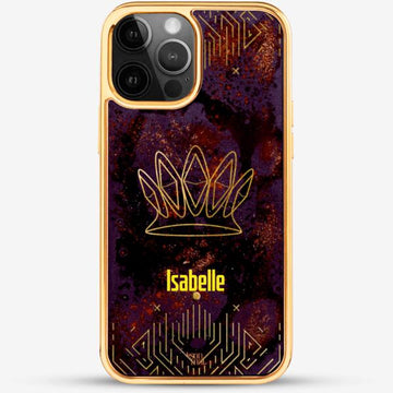 24k Gold Custom iPhone Case - Berry Sunset with Crown