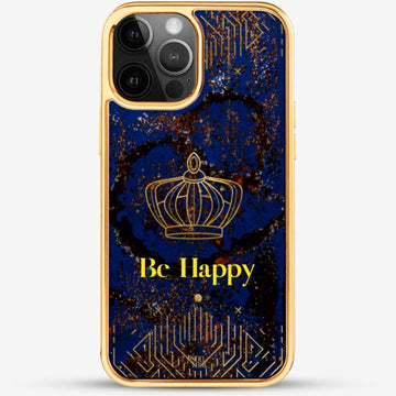 24k Gold Custom iPhone Case - Galaxy with Crown