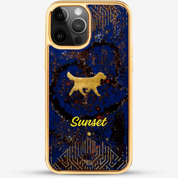 24k Gold Custom iPhone Case - Galaxy Dog