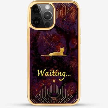 24k Gold Custom iPhone Case - Berry Sunset Cat