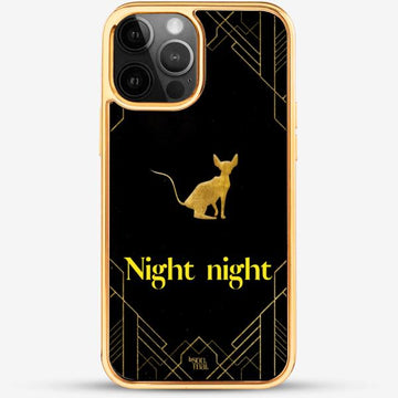 24k Gold Custom iPhone Case - Silent Night Cat