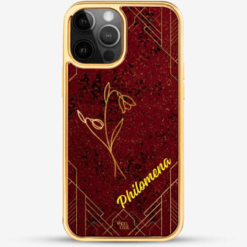 24k Gold Custom iPhone Case - January Flower