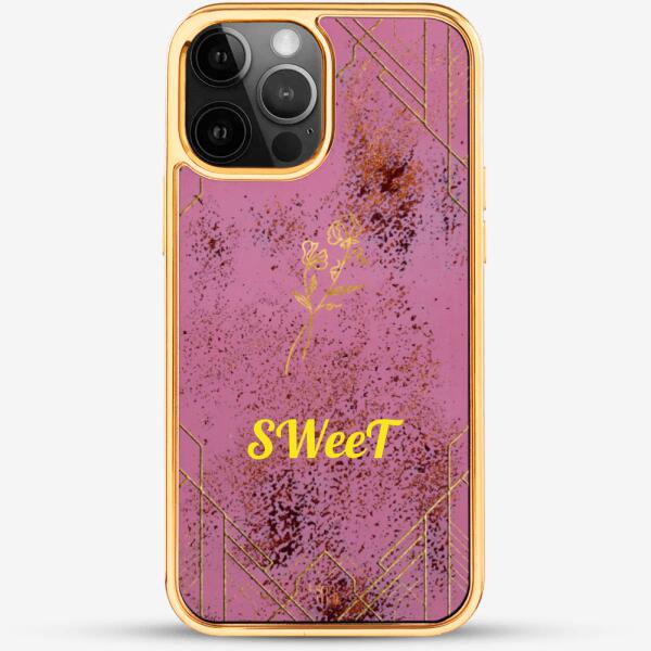 24k Gold Custom iPhone Case - April Flower