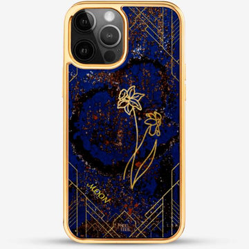 24k Gold Custom iPhone Case - March Flower