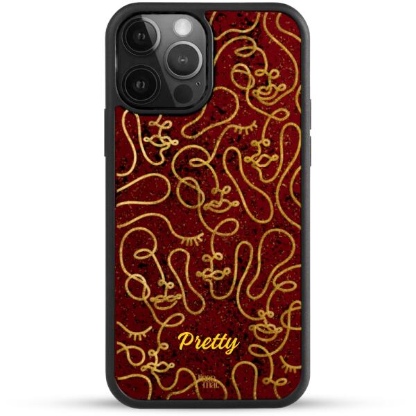 24k Gold Custom iPhone Case - Line Art Faces