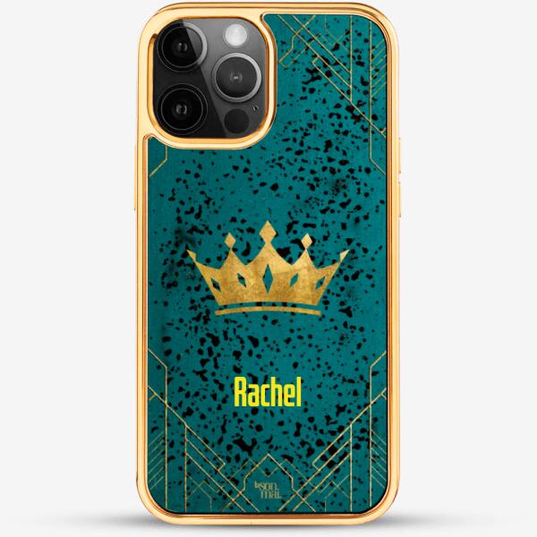 24k Gold Custom iPhone Case - Summer Forest with Crown