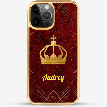 24k Gold Custom iPhone Case - Love Season with Crown