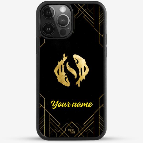 24k Gold Custom iPhone Case - Pisces Zodiac Sign