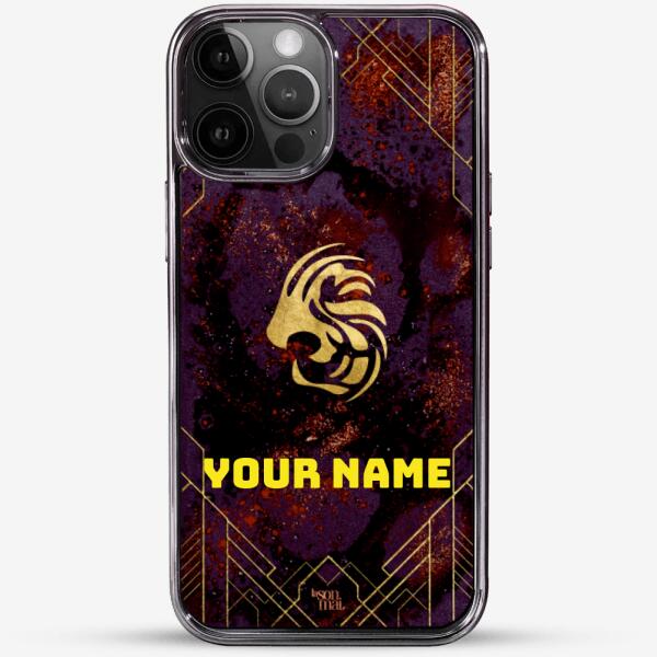 24k Gold Custom iPhone Case - Leo Zodiac Sign