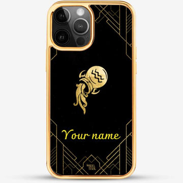 24k Gold Custom iPhone Case - Aquarius Zodiac Sign