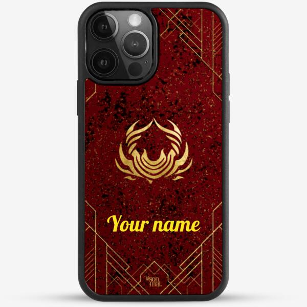 24k Gold Custom iPhone Case - Cancer Zodiac Sign