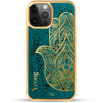 24k Gold Custom iPhone Case - Hamsa hand 2