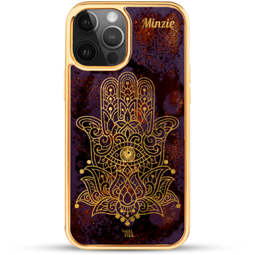 24k Gold Custom iPhone Case - Hamsa Hand 3