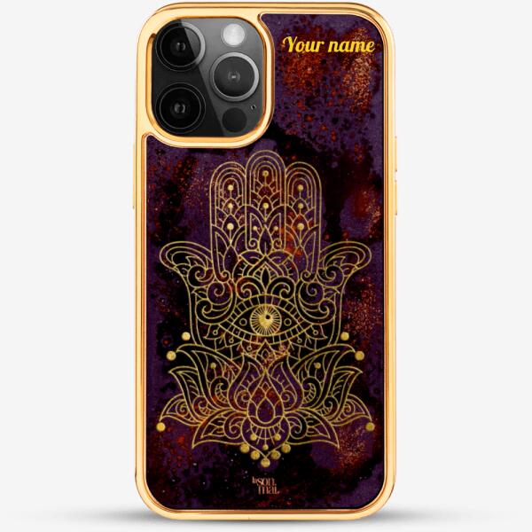 24k Gold Custom iPhone Case - Hamsa Hand 3