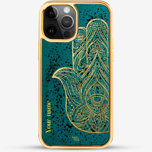 24k Gold Custom iPhone Case - Hamsa hand 2