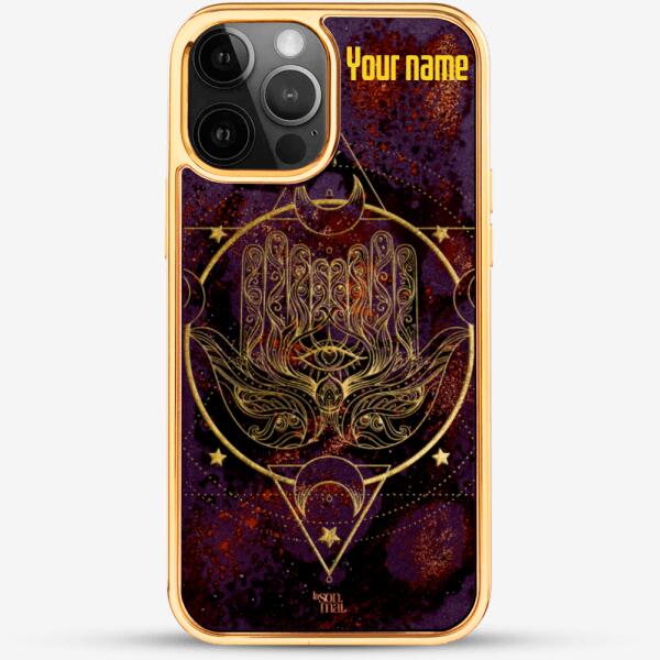 24k Gold Custom iPhone Case - Hamsa hand