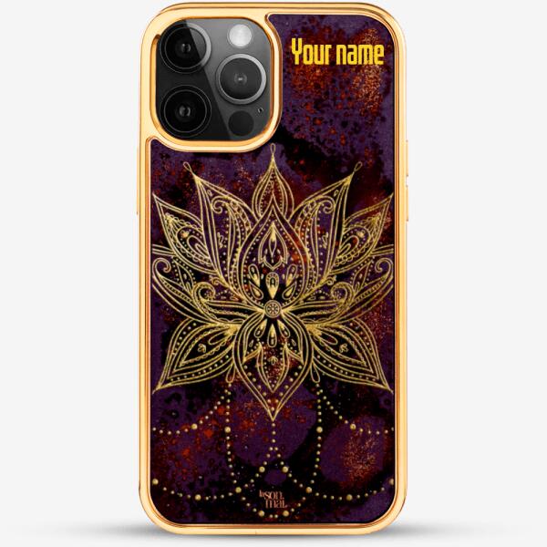 24k Gold Custom iPhone Case - Lotus Flower