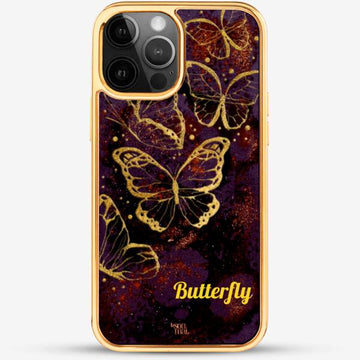 24k Gold Custom iPhone Case - Butterfly