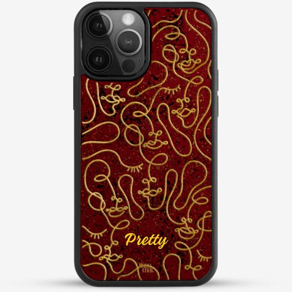 24k Gold Custom iPhone Case - Line Art Faces