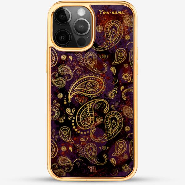 24k Gold Custom iPhone Case - Paisley