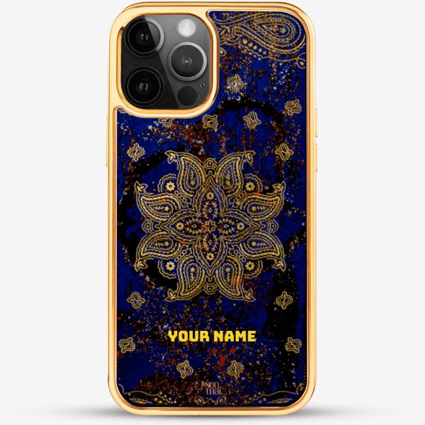 24k Gold Custom iPhone Case - Paisey Bandana