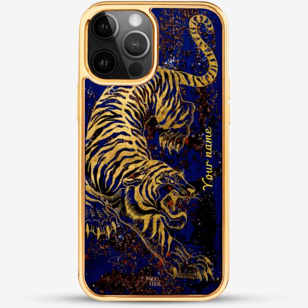 24k Gold Custom iPhone Case - Tiger 2