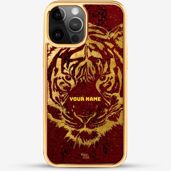 24k Gold Custom iPhone Case - Tiger