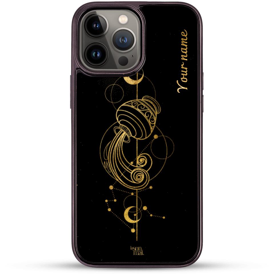 24k Gold Custom iPhone Case - Aquarius